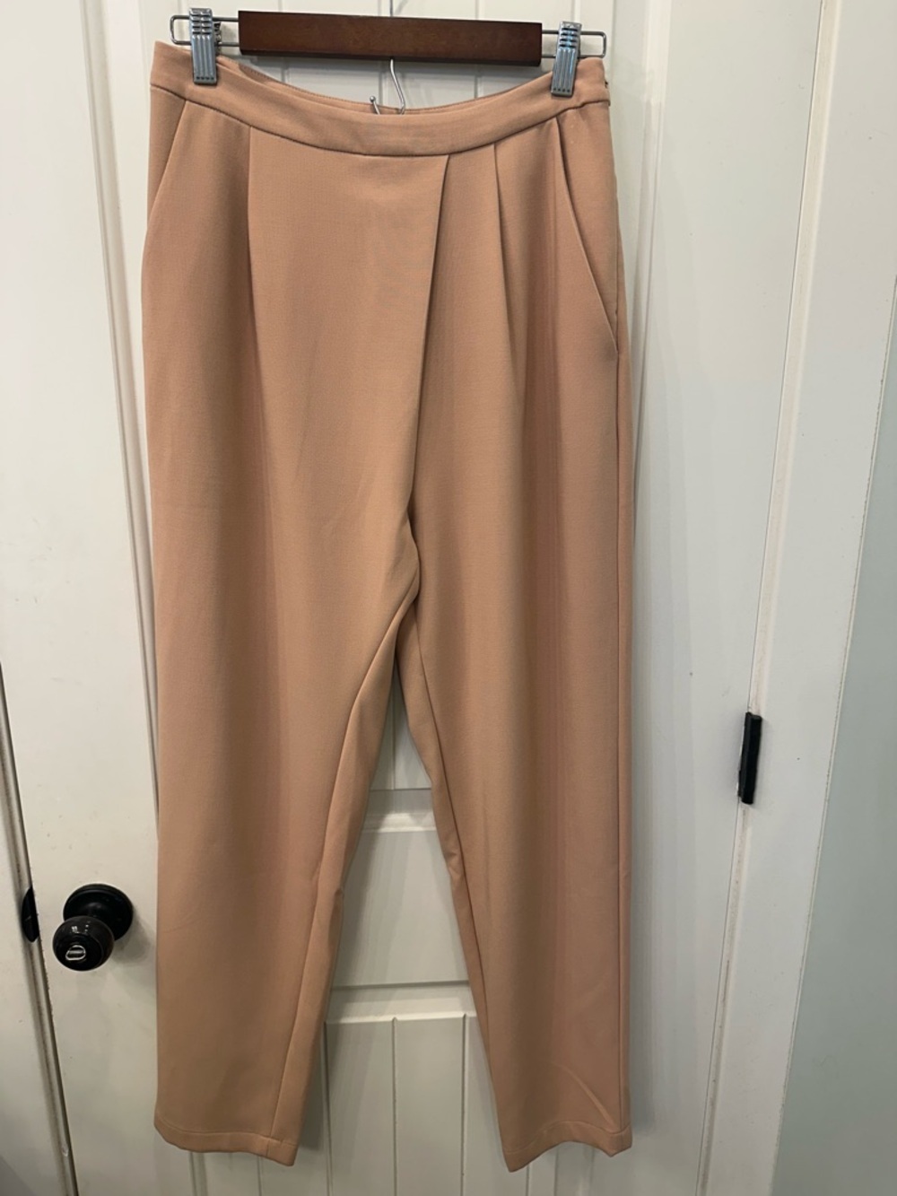 Open Edit High Rise Pleated Trousers Quiet Luxury Tan/Sand/Blush Small